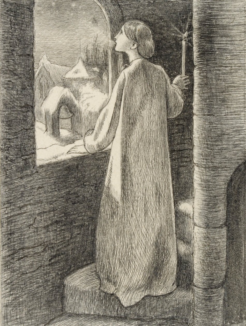 St Agnes Eve, c1857 作： ジョン・エバレット・ミレー