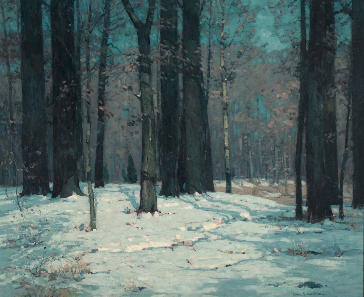 冬の森、カリフォルニア州。 1912年。 作： ジョン・F・カールソン