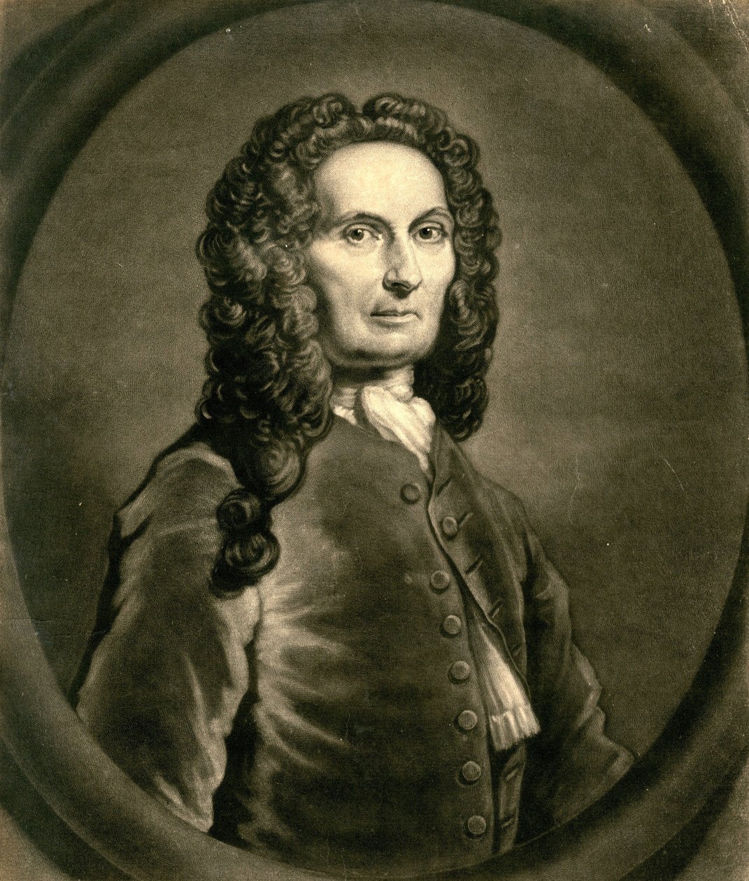フランスの数学者Abraham de Moivre 1667-1754の肖像（1736年 作： ジョン・ファーバー