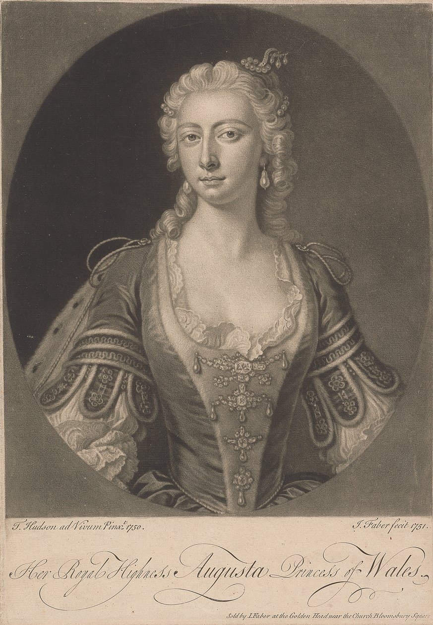 ウェールズのオーガスタ王女殿下、1751 年 作： ジョン・フェイバー