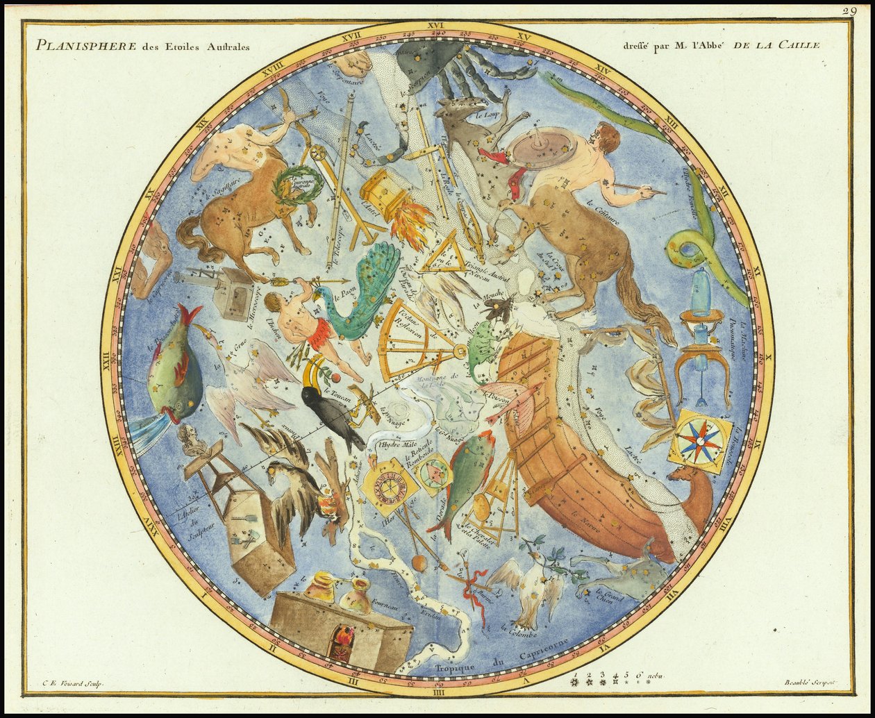 1776 - ジョン・フラムスティード - オーストラリア大陸の星座早見盤 作： ジョン・フラムスティード