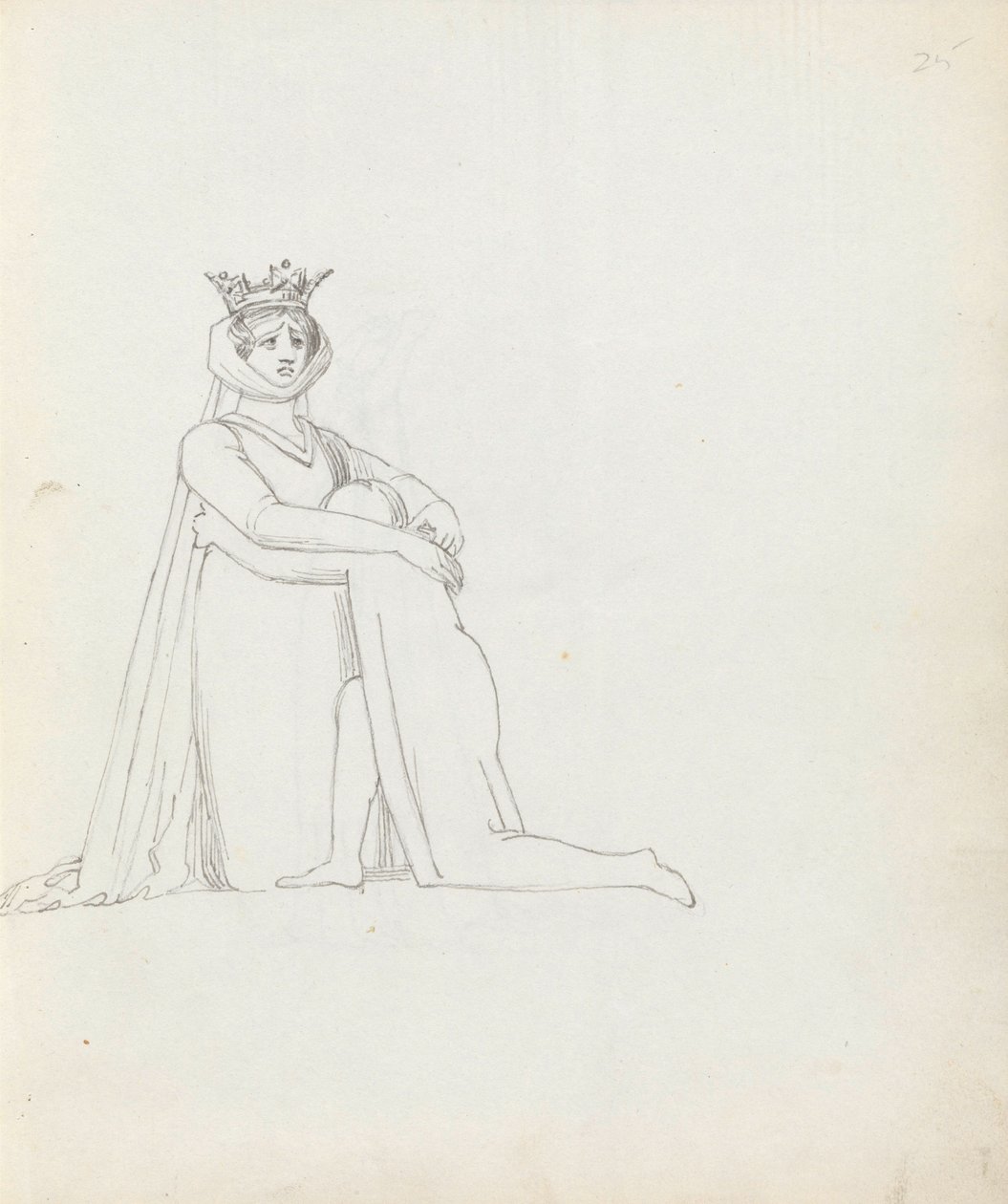 シドンズ夫人のコンスタンツとしての描画、1783年（紙にペン、インク、ウォッシュ） 作： ジョン・フラックスマン