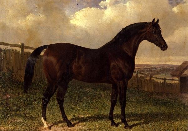パドックの湾岸競走馬の「エミリアス 作： ジョン・フレデリック・ヘリング・シニア