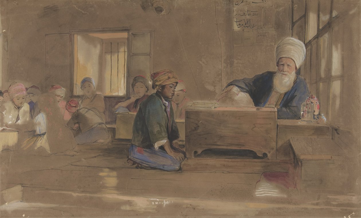 アラブの学校、1841-51年 作： ジョン・フレデリック・ルイス