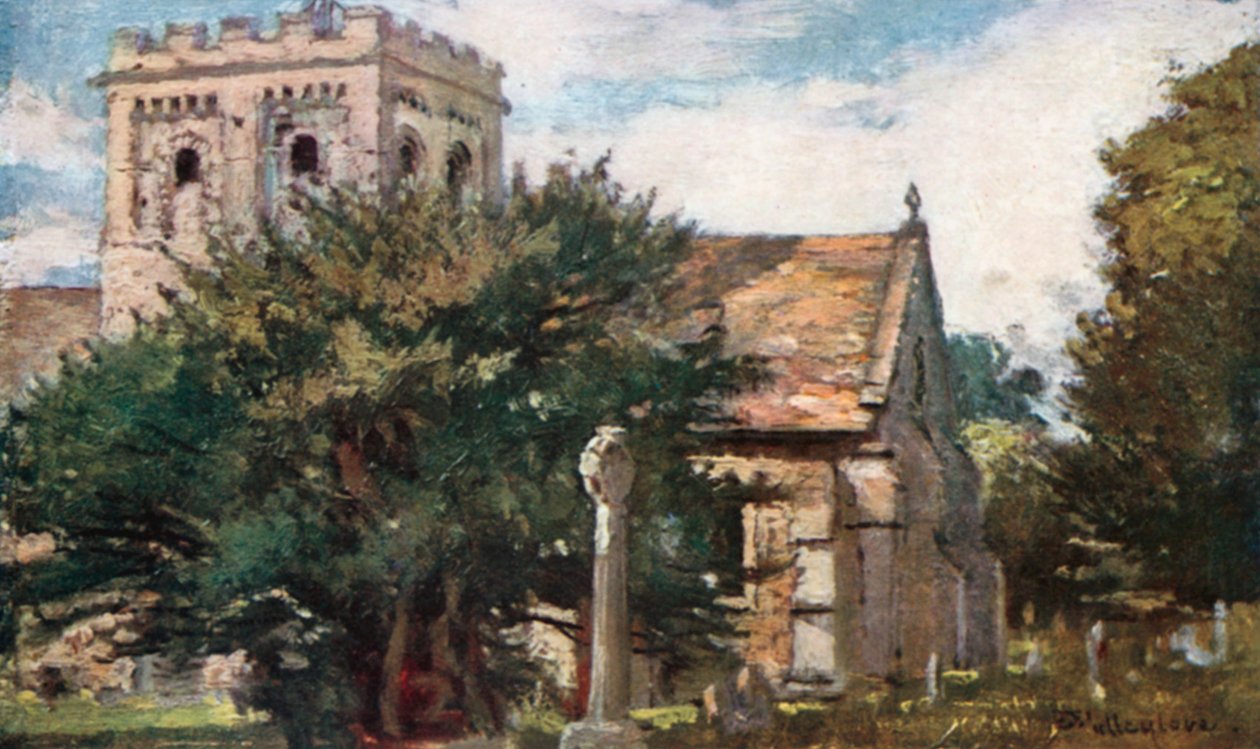 南東から見たイフリー教会（カラーリトグラフ） 作： John Fulleylove