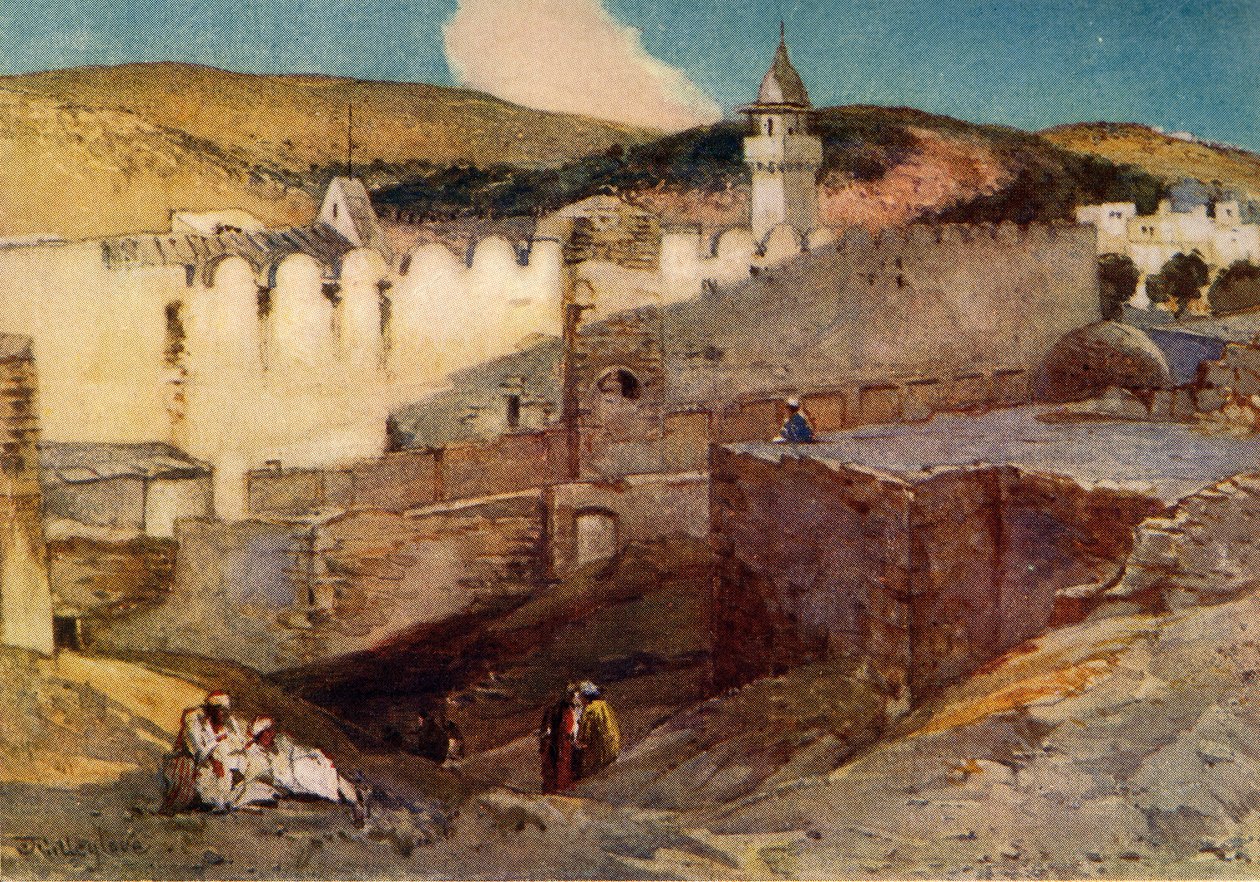 マクペラの洞窟の上のヘブロンのモスク、1902年。 作： John Fulleylove