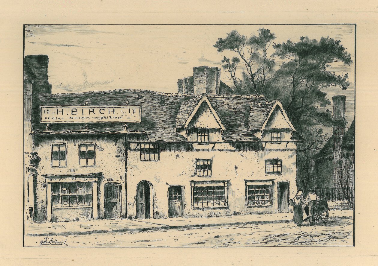 Old Houses、North Street、Wolverhampton、from &39;Remnants Of Old Wolverhampton&39; Vol.I. No.s 1-37、1880年発行 作： ジョン・フルウッド