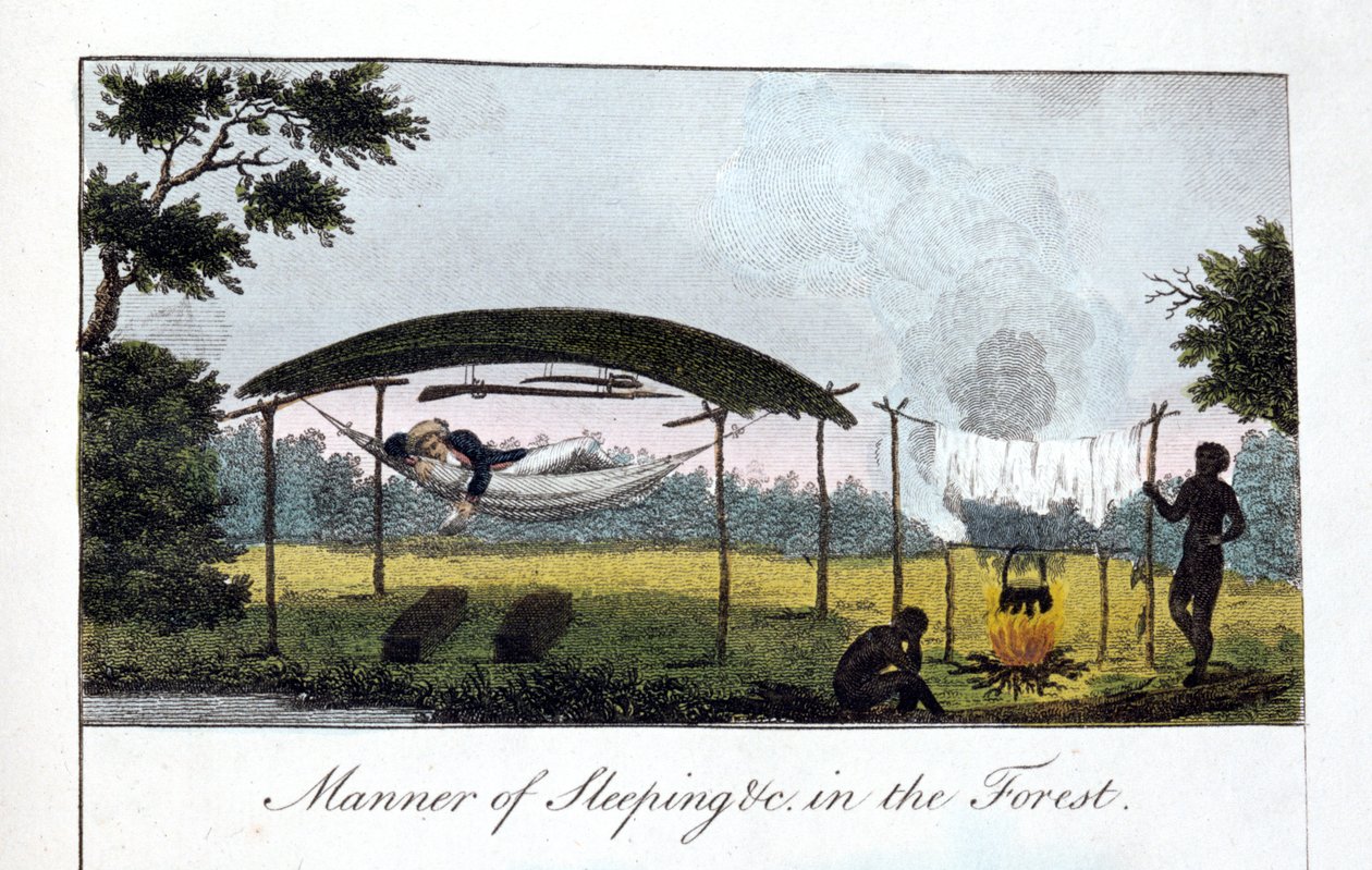 1813年、森で眠る方法。 作： ジョン・ガブリエル・ステッドマン