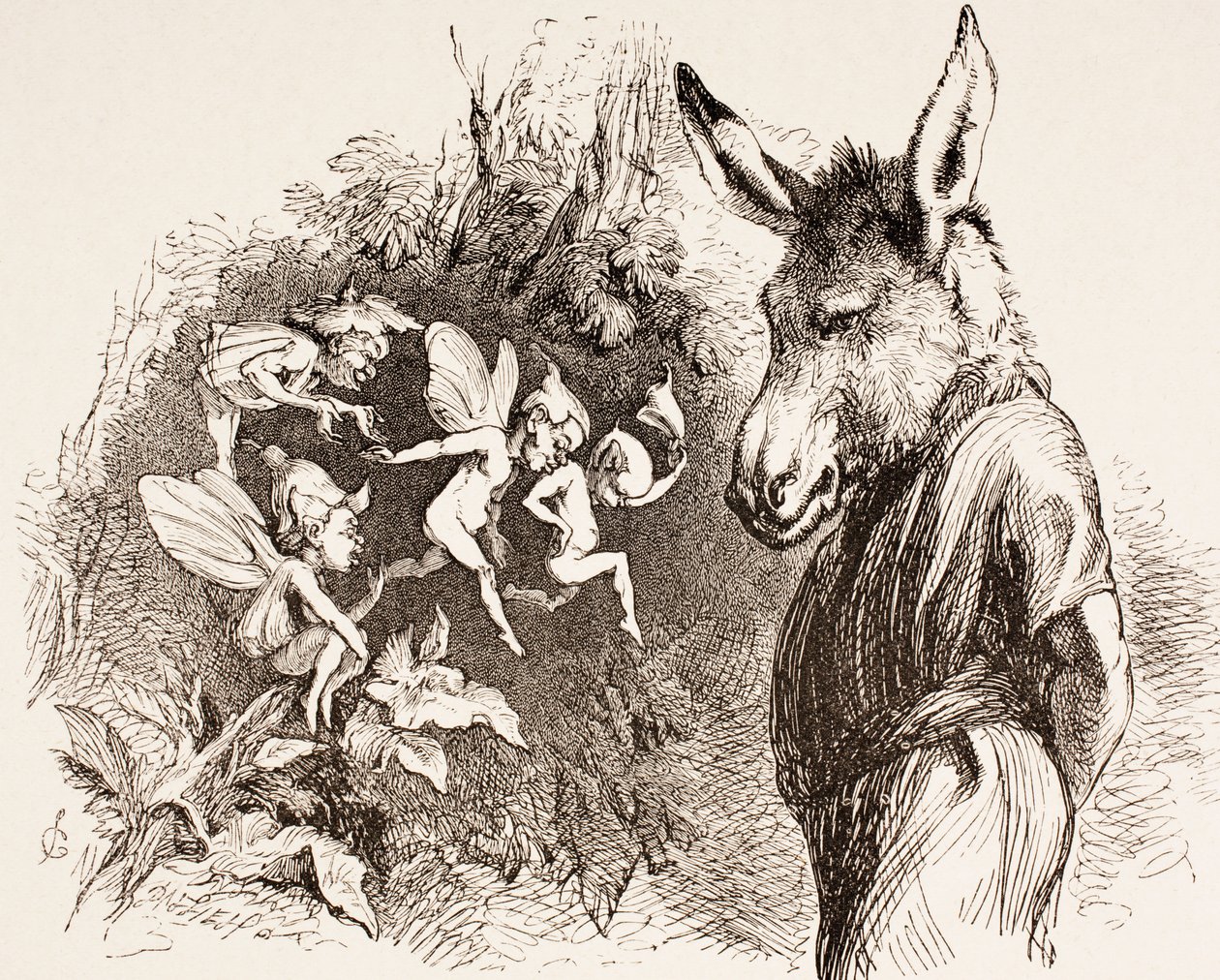 &39;The Illustrated Library Shakespeare&39;の真夏の夜の夢のイラスト、ロンドン1890年発行 作： ジョン・ギルバート