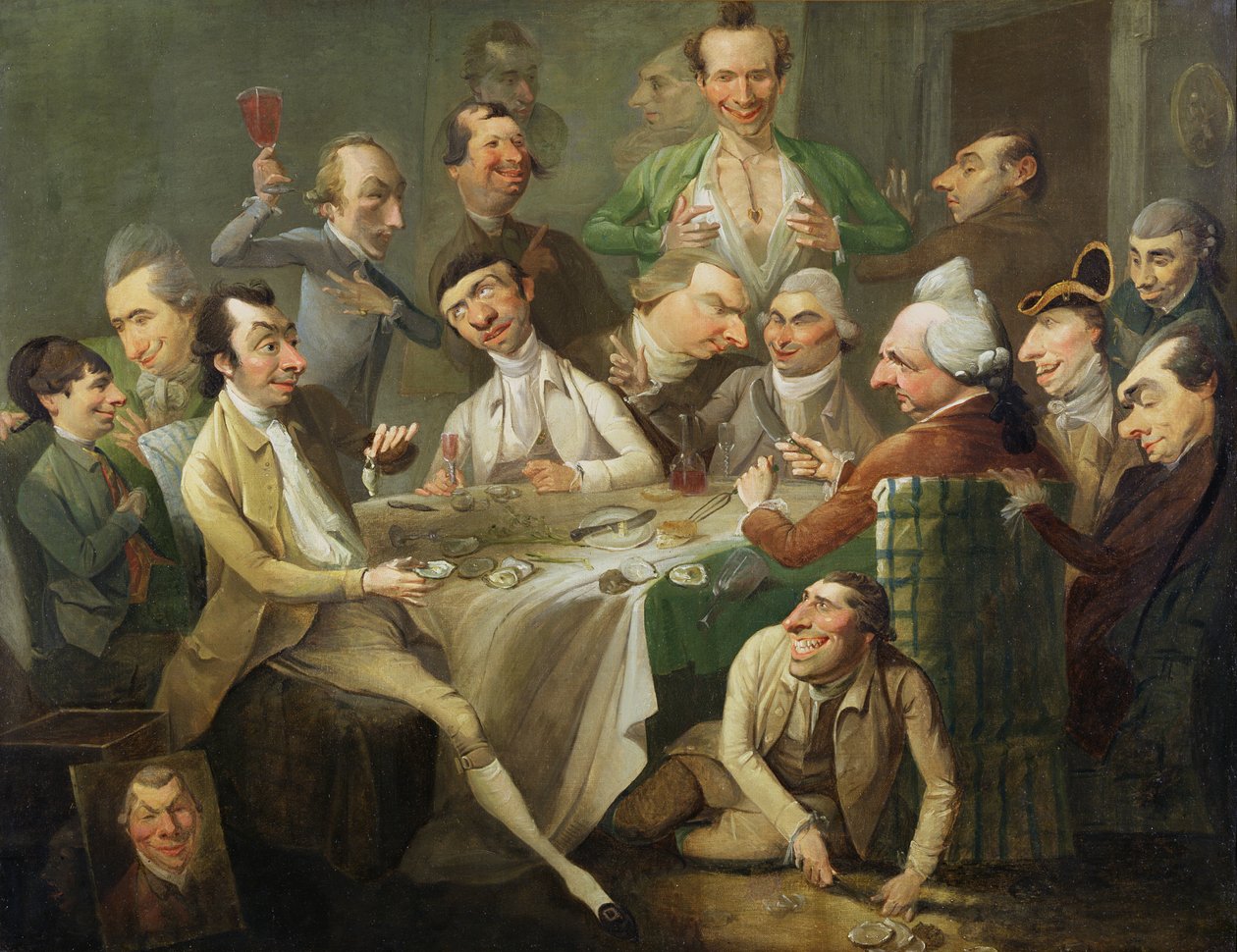 似顔絵グループ、1776年頃（キャンバスに油彩） 作： ジョン・ハミルトン・モーティマー