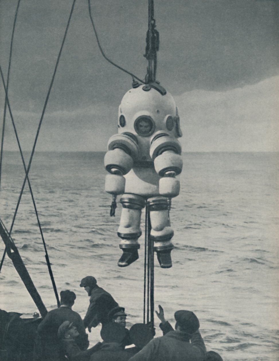 海に対する永遠の戦い：深海ダイバーのための装甲ケーシング、c1935 作： ジョン・ハマートン