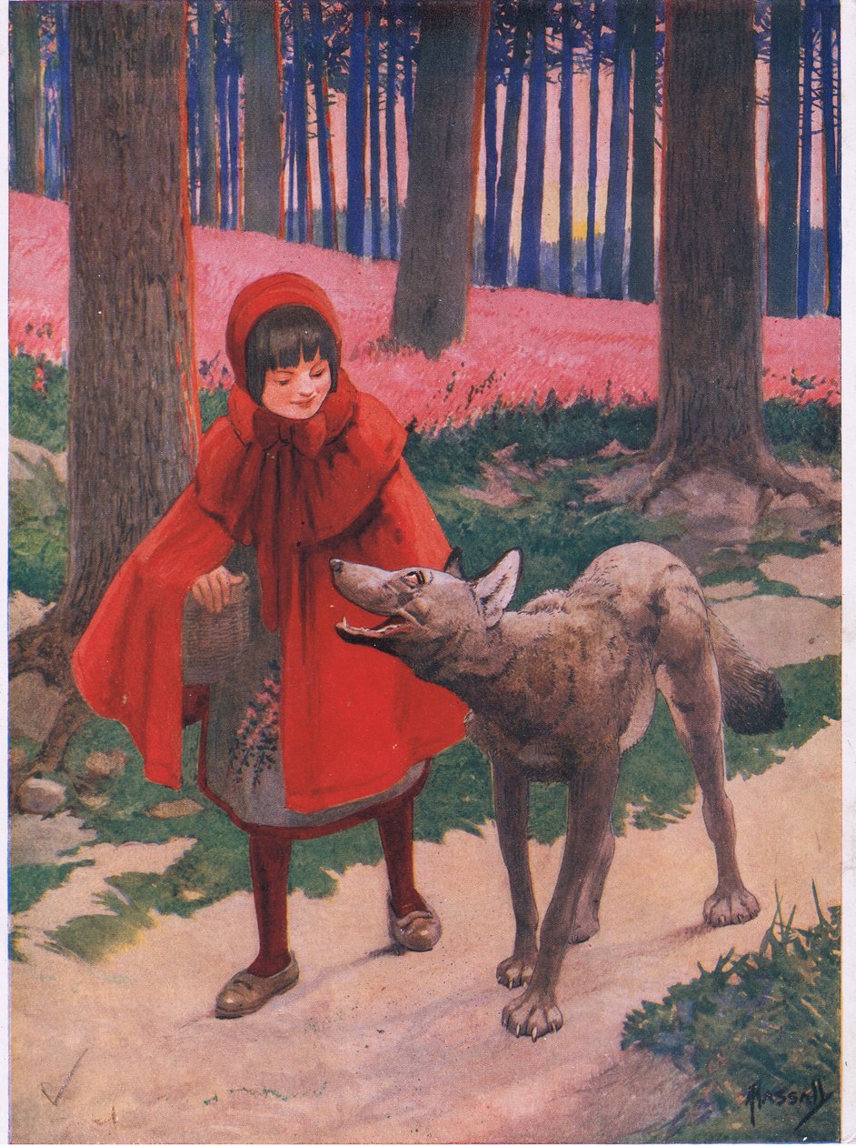 赤ずきんちゃん　ハンドメイドパステル画　絵画アート原画 赤ずきんちゃん (litho) | アートプリント