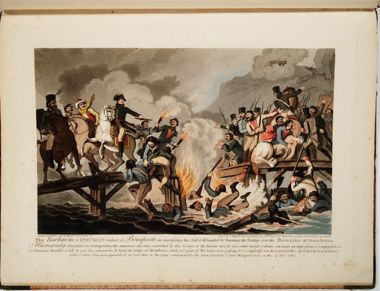 1812年、1813年11月にベレージナを横断するフランス軍 作： ジョン・ハッセル