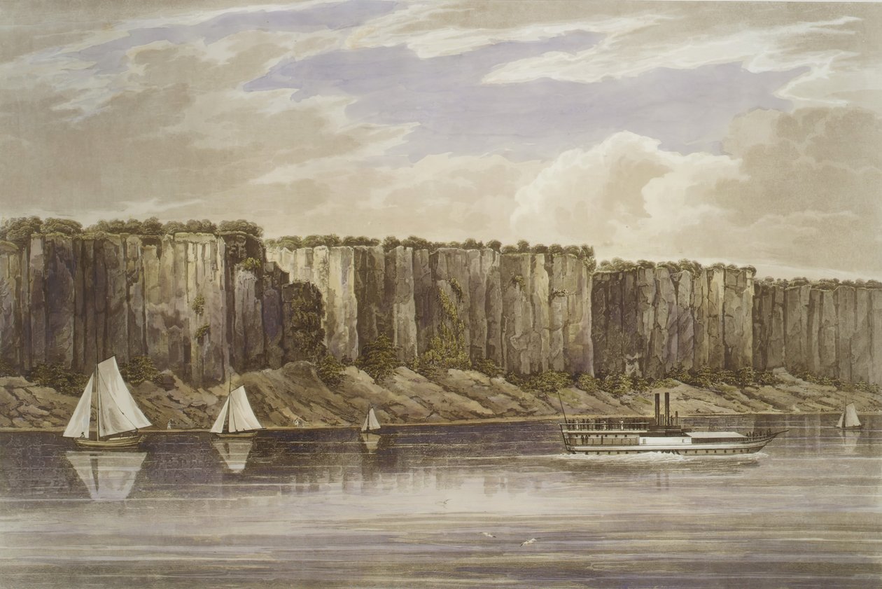 Palisades No.19、ハドソンリバー・ポートフォリオ、1823-24。 作： ジョン・ヒル