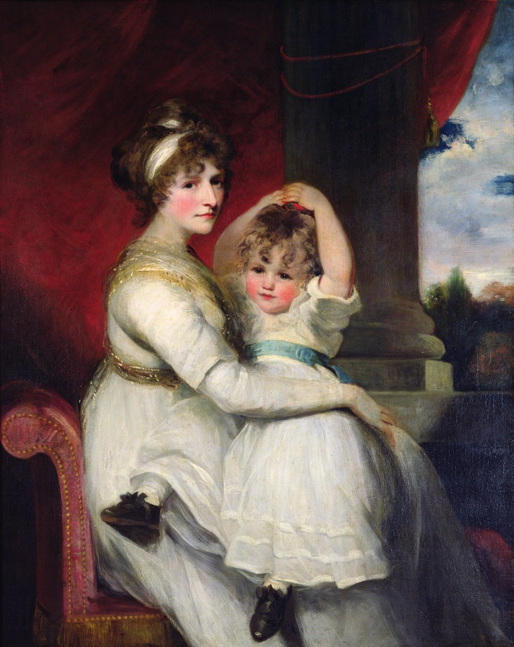 ジョージナ、バサースト伯爵夫人とその息子、1792年 作： ジョン・ホップナー