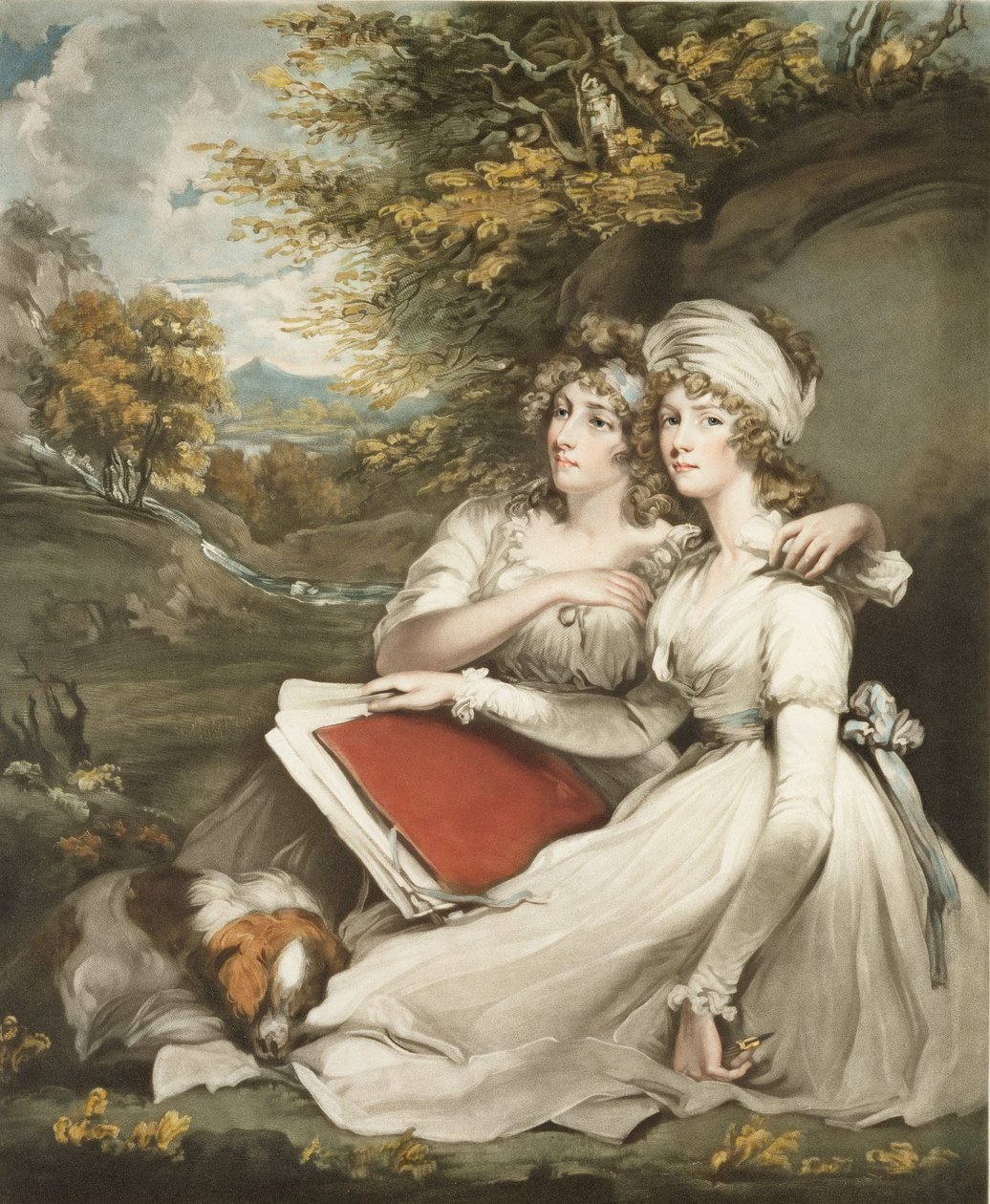 バート・フランクランド卿の娘たちが刻まれ、パブに。ウィリアム・ウォード（1766-1826）、1797（メゾチント彫刻） 作： ジョン・ホップナー