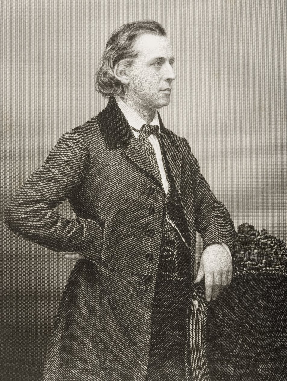 1860年にロンドンで出版された「著名な人物の応接室、第2巻」の写真からDJパウンドが彫刻したヘンリーワードビーチャー（1813-1887） 作： ジョン・ジャベス・エドウィン・ペイズリー・メイオール