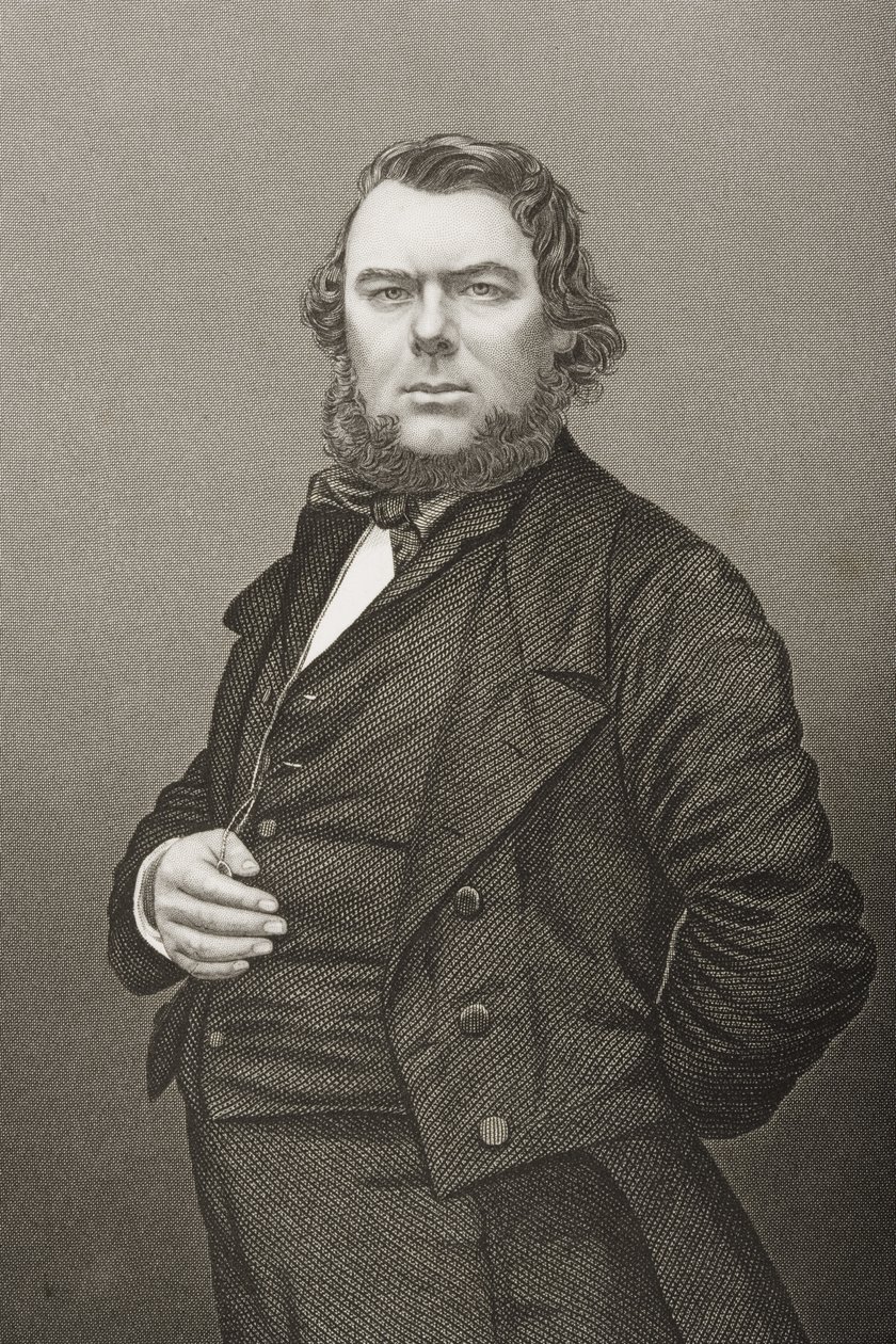 1860年にロンドンで出版された「著名な人物の応接室、第2巻」の写真からDJパウンドが彫刻したヒューストウェルブラウン（1823-86） 作： ジョン・ジャベス・エドウィン・ペイズリー・メイオール