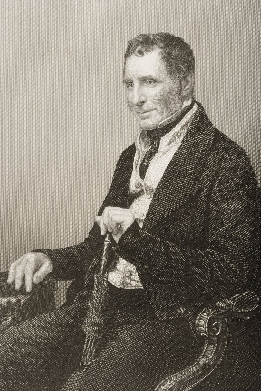 ジョセフワーナーヘンリー（1793年から1884年）、DJパウンドが1860年にロンドンで出版した「著名な人物の応接室、第2巻」の写真から彫刻 作： ジョン・ジャベス・エドウィン・ペイズリー・メイオール