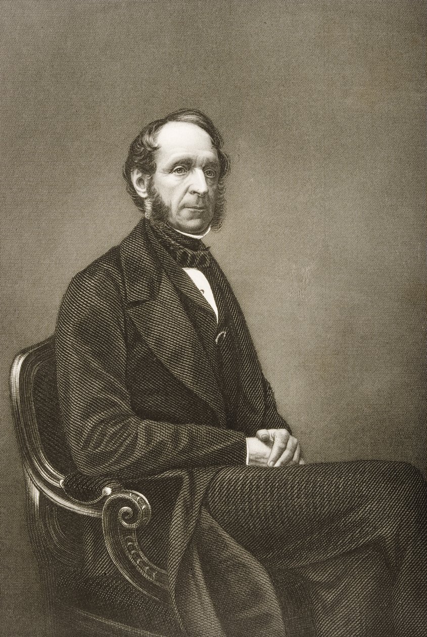 1860年にロンドンで出版された「著名な人物の応接室、第2巻」の写真からDJパウンドが彫刻したロバートグロブナー（1801-93） 作： ジョン・ジャベス・エドウィン・ペイズリー・メイオール