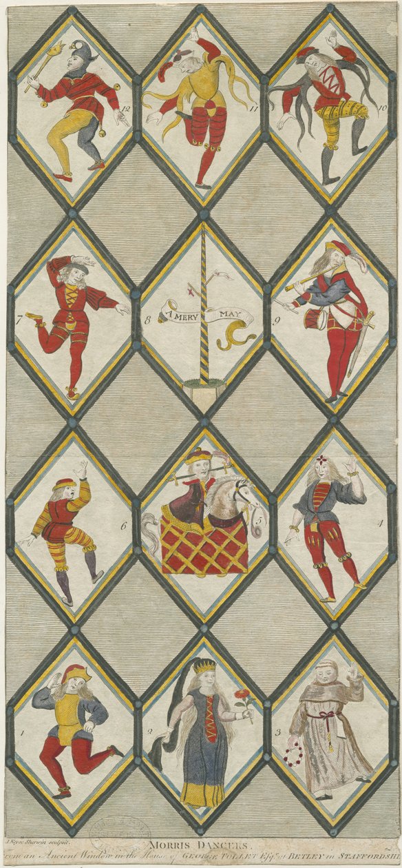 Betley Glass Window-Morris Dancers：engraving、nd [1751-1790]（印刷） 作： ジョン・キース・シャーウィン