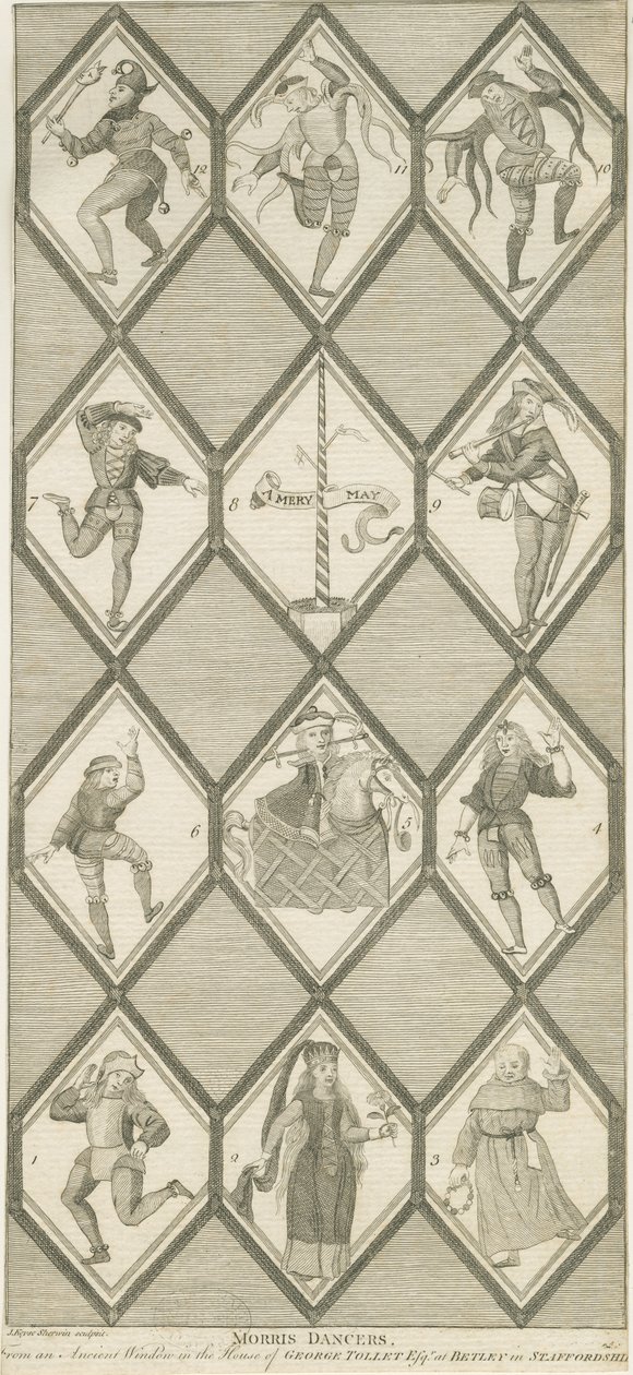 Betley Glass Window-Morris Dancers：engraving、nd [1751-1790] 作： ジョン・キース・シャーウィン