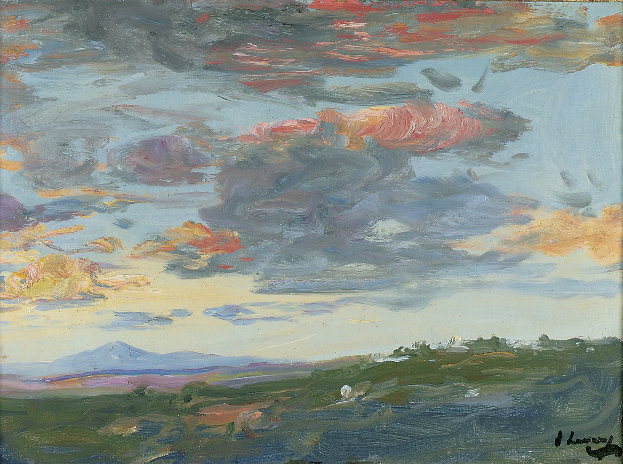 夕方、タンジール（キャンバスボードに油彩） 作： ジョン・レイバリー