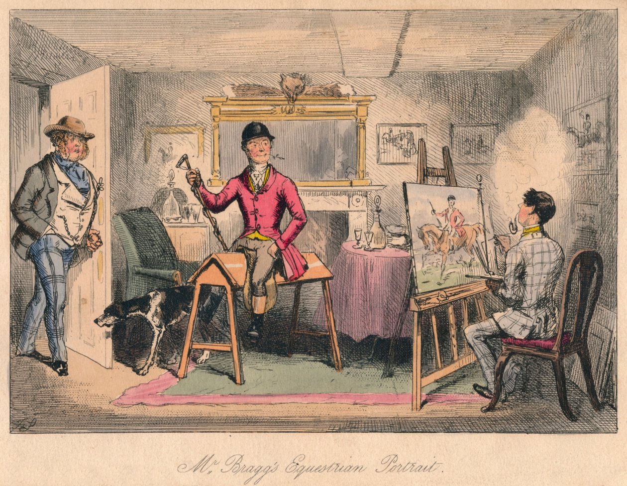 ブラッグ氏のEquestrian Portrait」、1865年。 作： ジョン・リーチ、ハブロット・ナイト・ブラウン