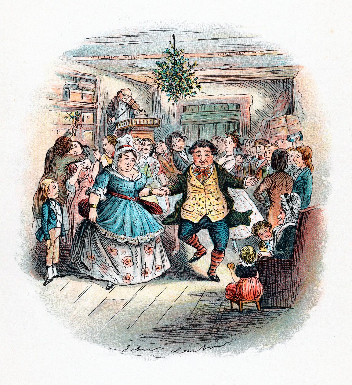 クリスマスキャロル：フェッツィウィッグス氏ボール、1843 作： ジョン・リーチ