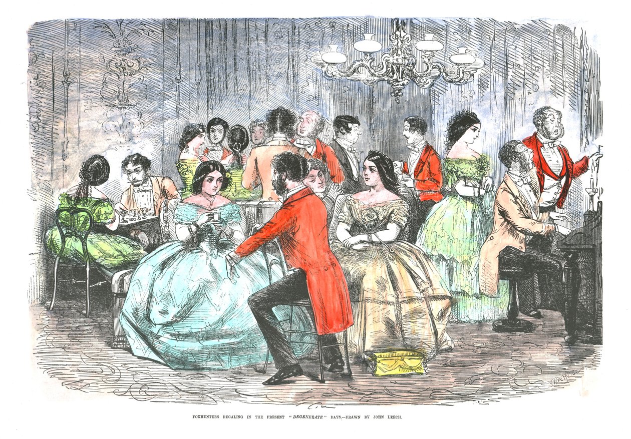 フォックスハンター、現在の退化した日、c1856 作： ジョン・リーチ