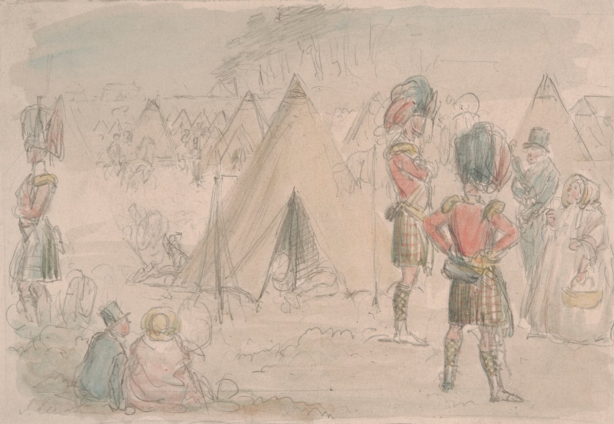 Regimento Highland no acampamento 作： ジョン・リーチ