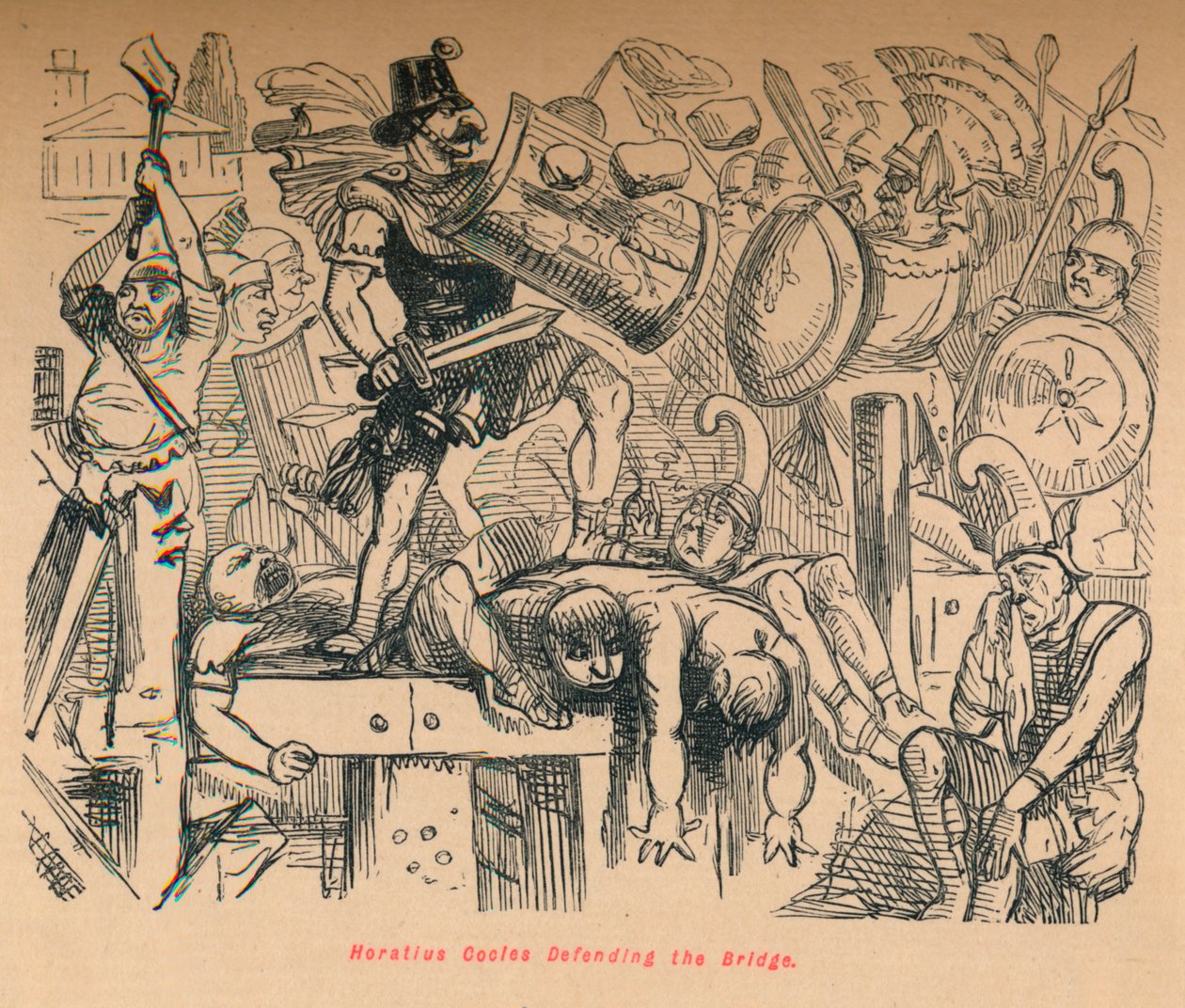 橋を守るHoratius Cocles、1852 作： ジョン・リーチ