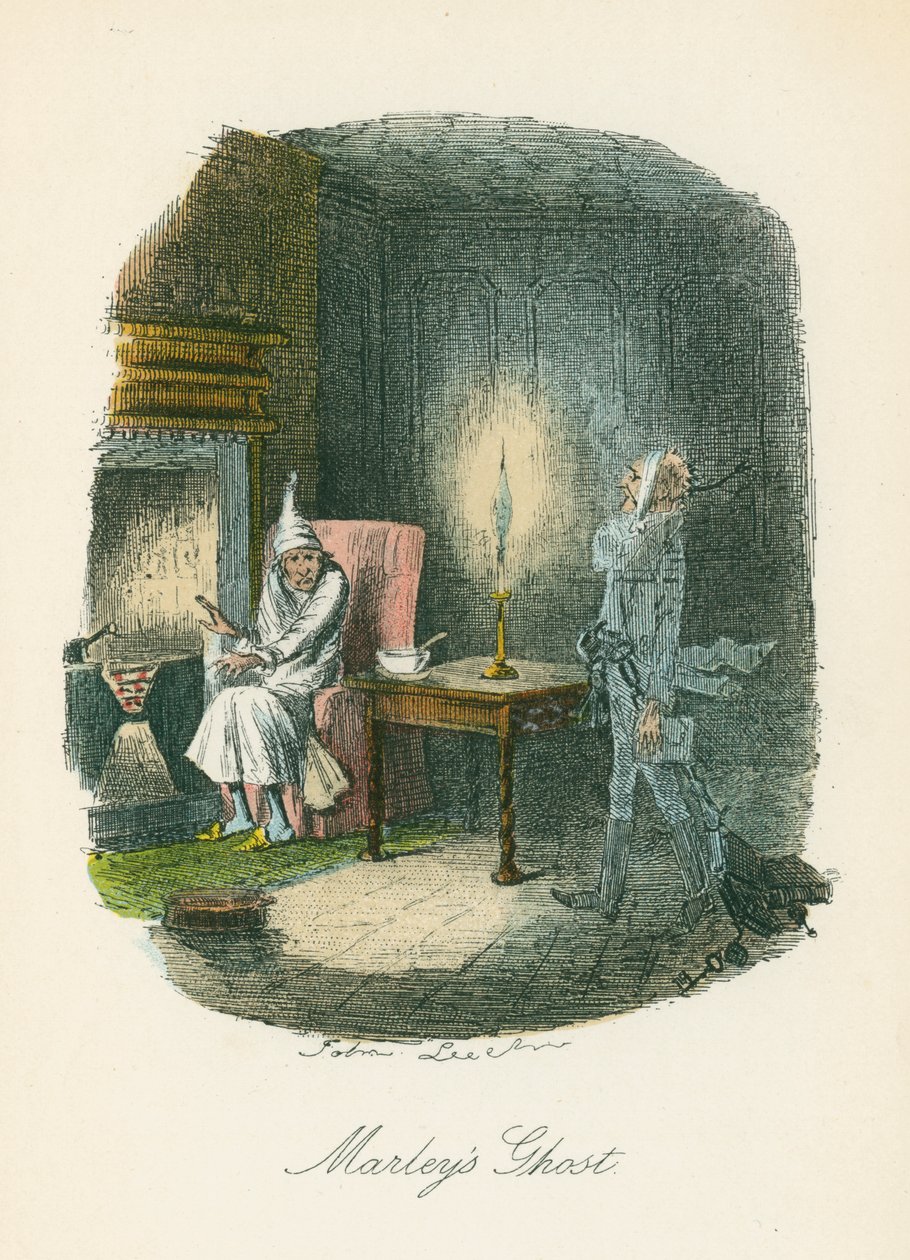 チャールズ・ディケンズ作「クリスマス・キャロル」の一場面、1843年 作： ジョン・リーチ