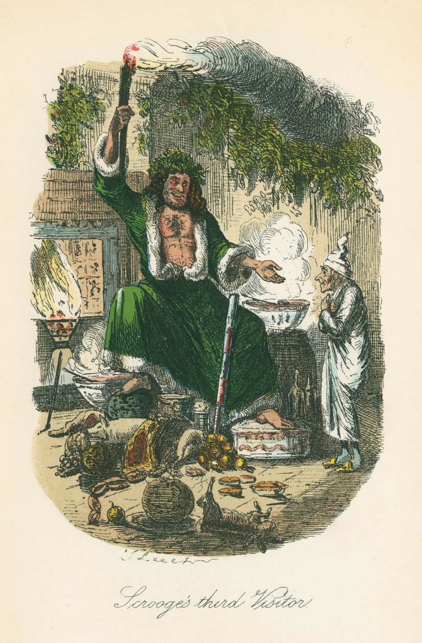 チャールズ・ディケンズ作「クリスマス・キャロル」の一場面、1843年 作： ジョン・リーチ