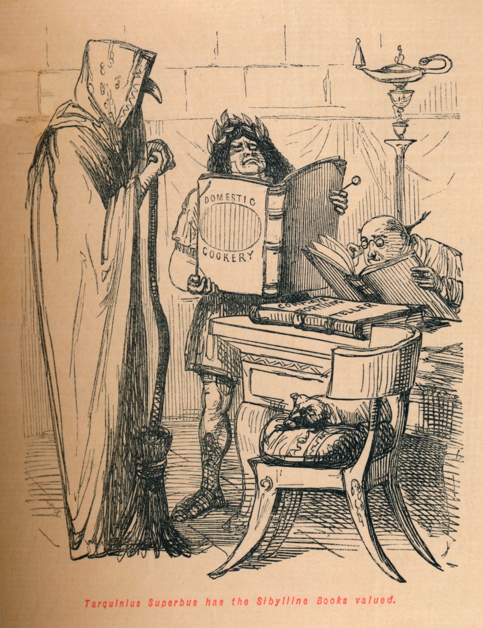 Tarquinius Superbusは1852年に評価されたSibylline Booksを持っています 作： ジョン・リーチ