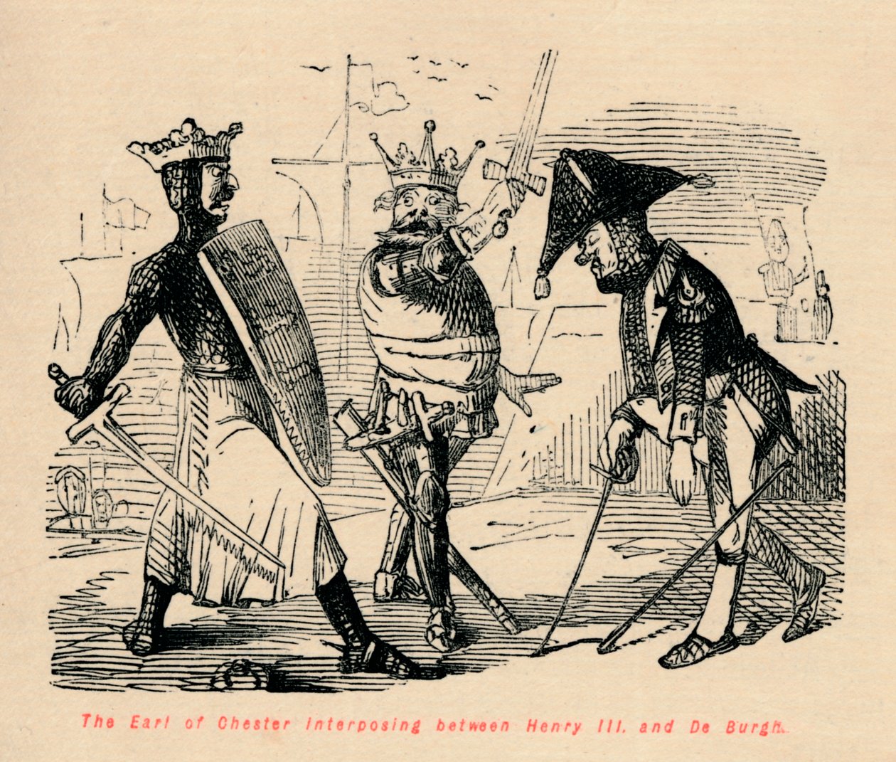 Henry IIIとDe Burghの間に介在するチェスター伯爵、c1860、c1860 作： ジョン・リーチ