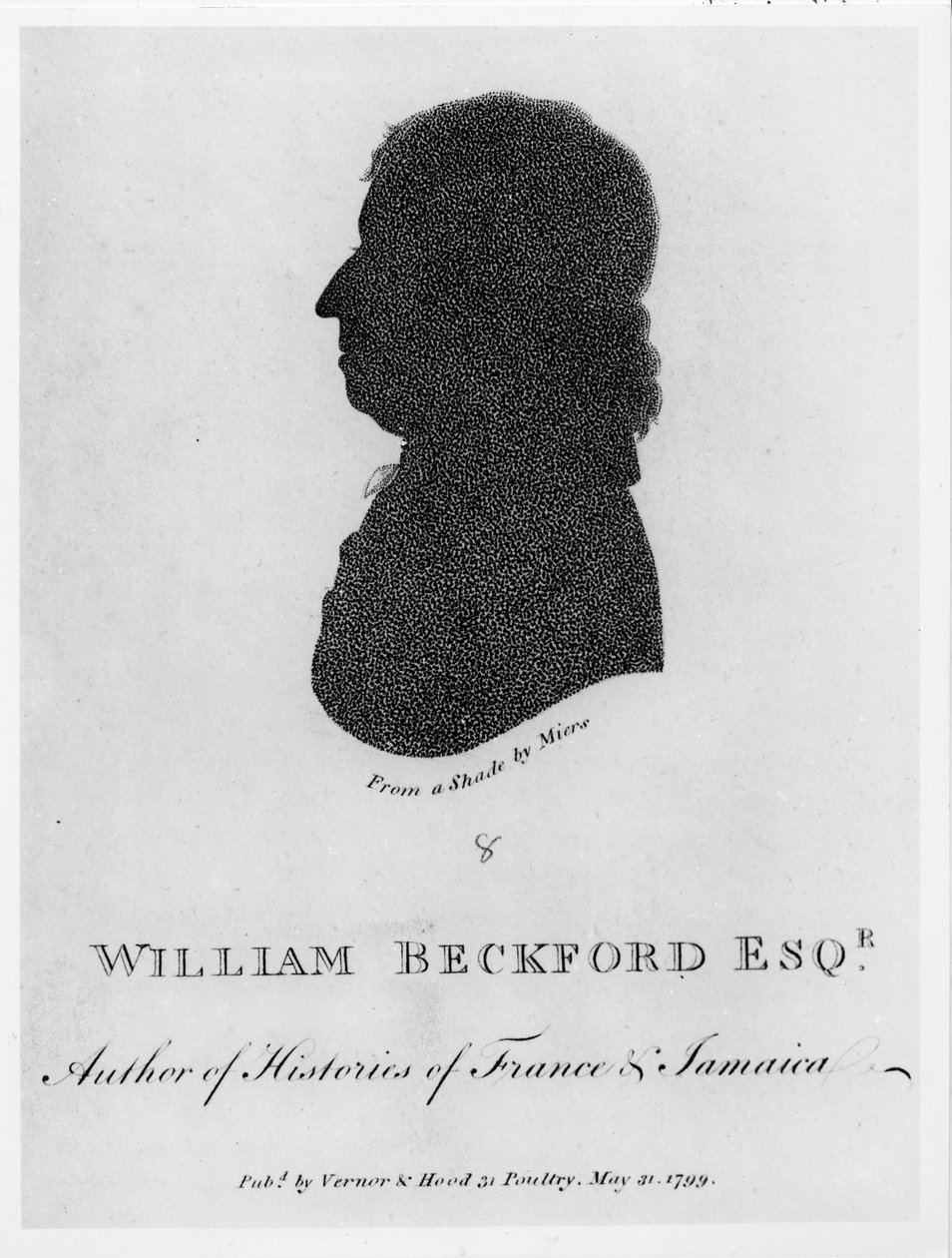 ウィリアムベックフォードEsq。 （d.1799）日陰のパブ。ヴァーナーとフッド、1799 作： ジョン・ミアーズ