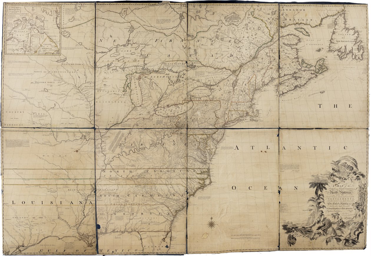ミッチェル著『北アメリカのイギリス領とフランス領の地図 作： ジョン・ミッチェル