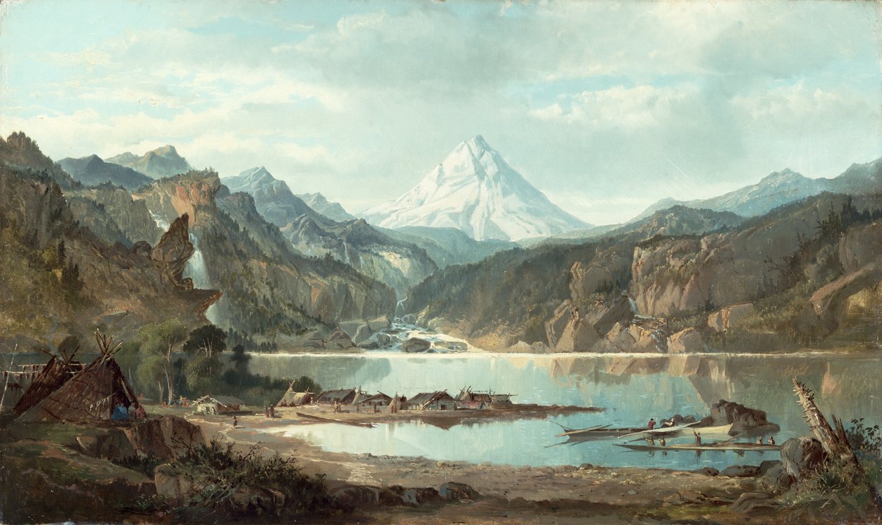 インディアンのいる山の風景、1870年〜75年 作： ジョン・ミックス・スタンレー