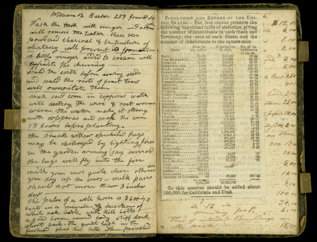 1830〜86年、イリノイ州モートンに最初に入植した入植者の1人であるジョンモンゴメリーロバーツの日記のページ 作： ジョン・モンゴメリー・ロバーツ