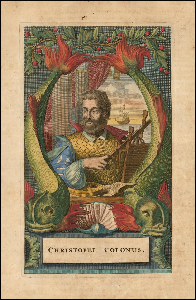 1671年、ジョン・オギルビーによるクリストファー・コロンブスの肖像画 作： ジョン・オギルビー