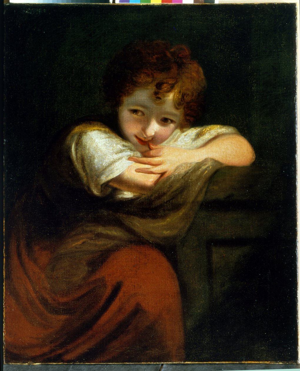ジョルリーバレスキュル 作者　油絵 リトル・サグ（ロビネッタ）。 ジョシュア レイノルズ卿 (1732-1792
