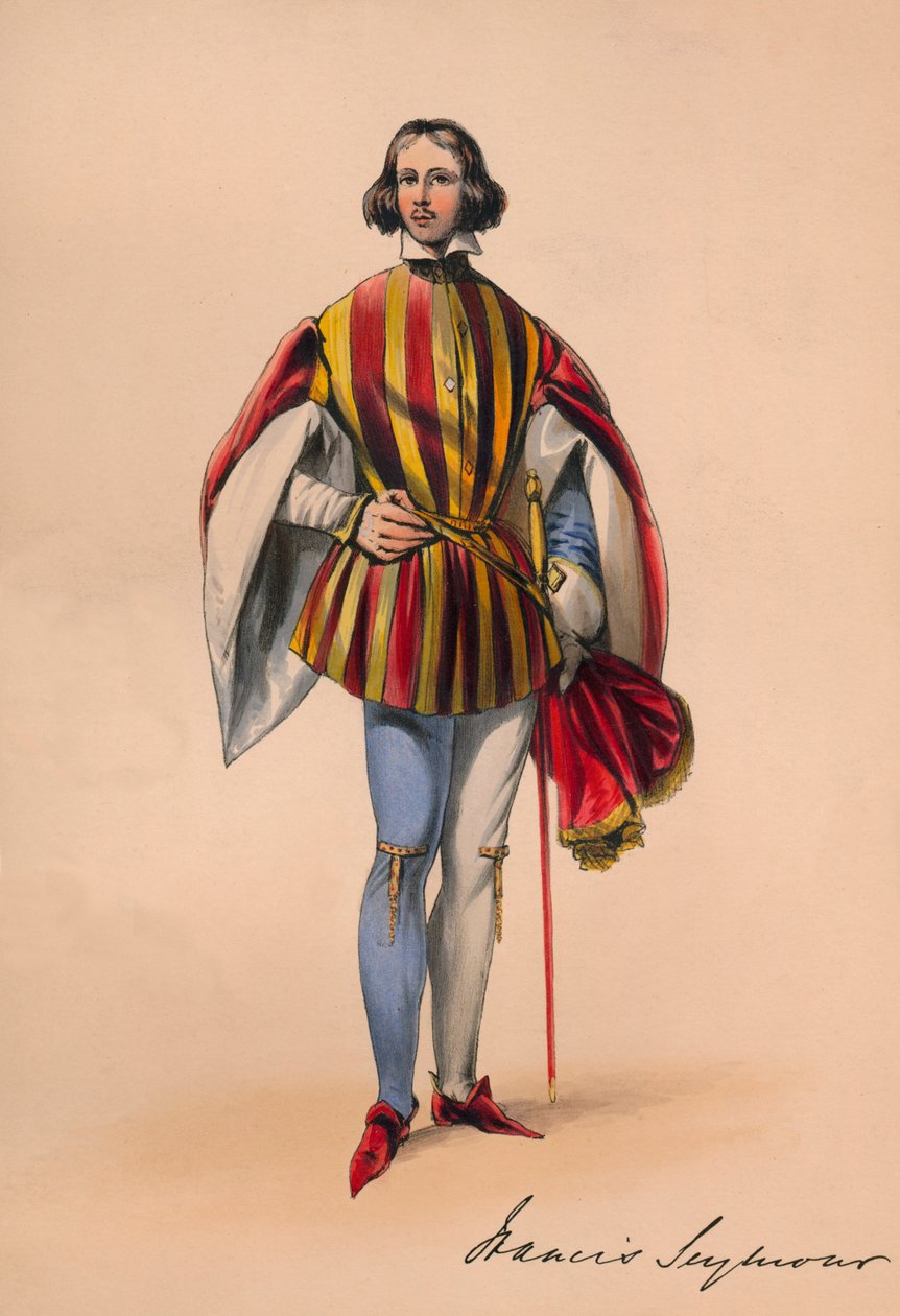 1842年、1843年5月12日、ビクトリア女王バルコスチュームの衣装を着たフランシスシーモア。 作： ジョン・リチャード・コーク・スミス