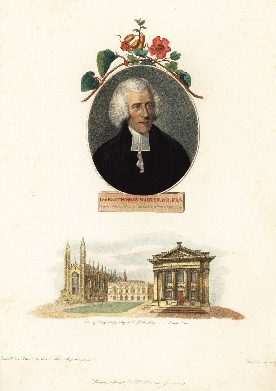 Thomas Martyn、植物学教授、ケンブリッジ大学.1799 (彫刻) 作： ジョンラッセル