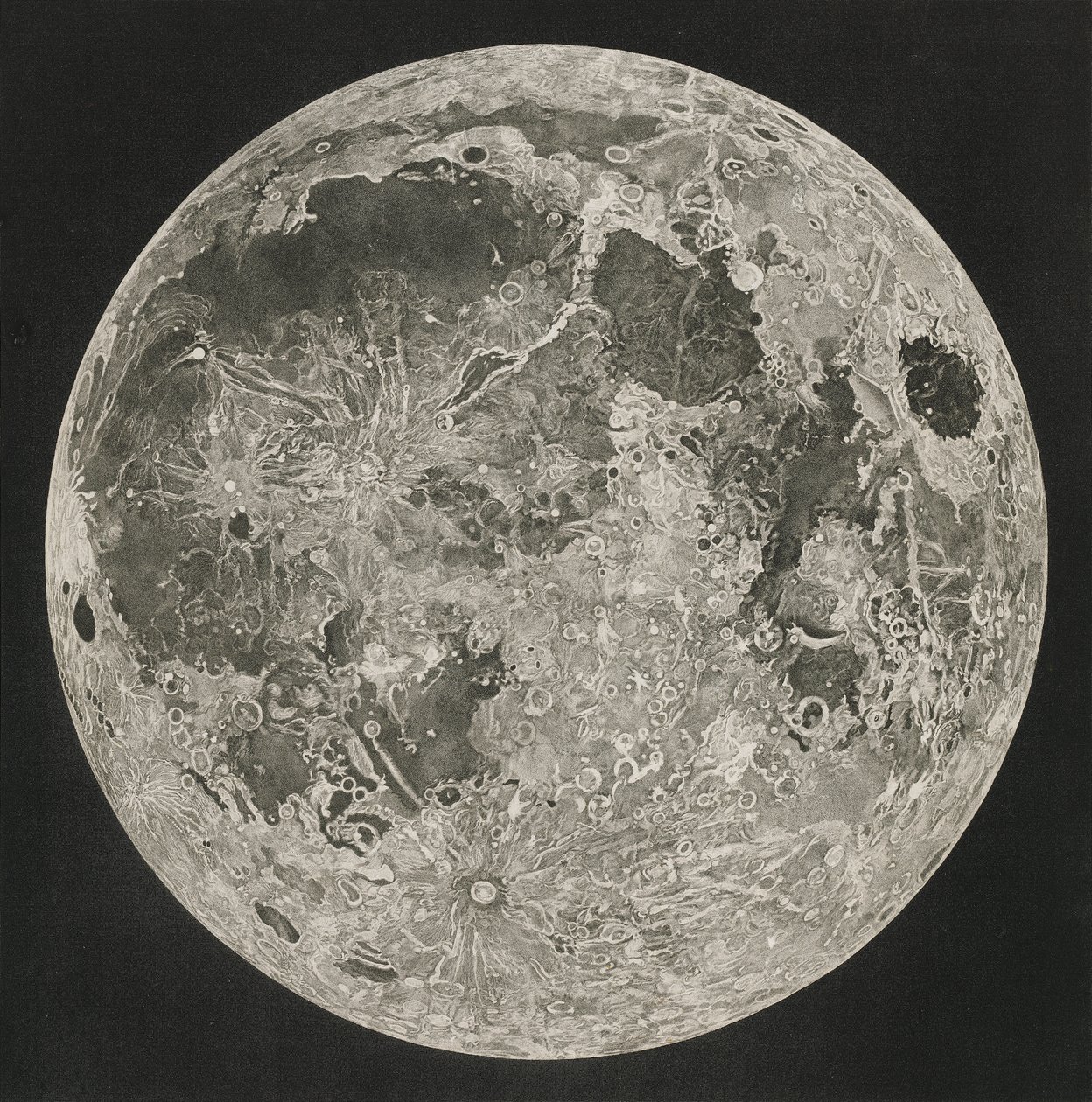 [宅送] THE MOON 月面図 アルミ枠入り（月面地図作成、1805年から2006年） コレクション