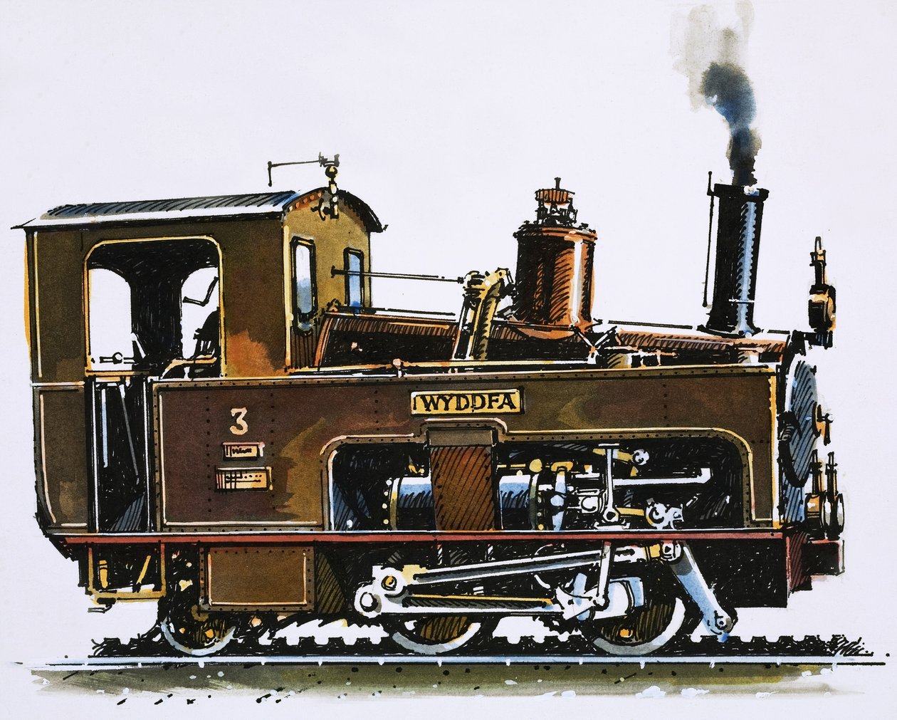 スピードとパワーの世界スノードン登山鉄道の機関車 作： ジョン・S・スミス