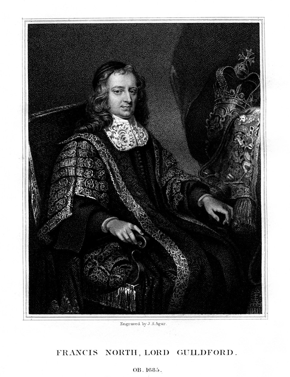 フランシスノース、初代ギルフォード男爵、1823年。 作： ジョン・サミュエル・アガー