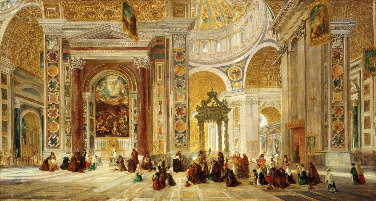 ローマのサンピエトロ寺院の内部」1824-1885年 作： ジョン・スカーレット・デイビス