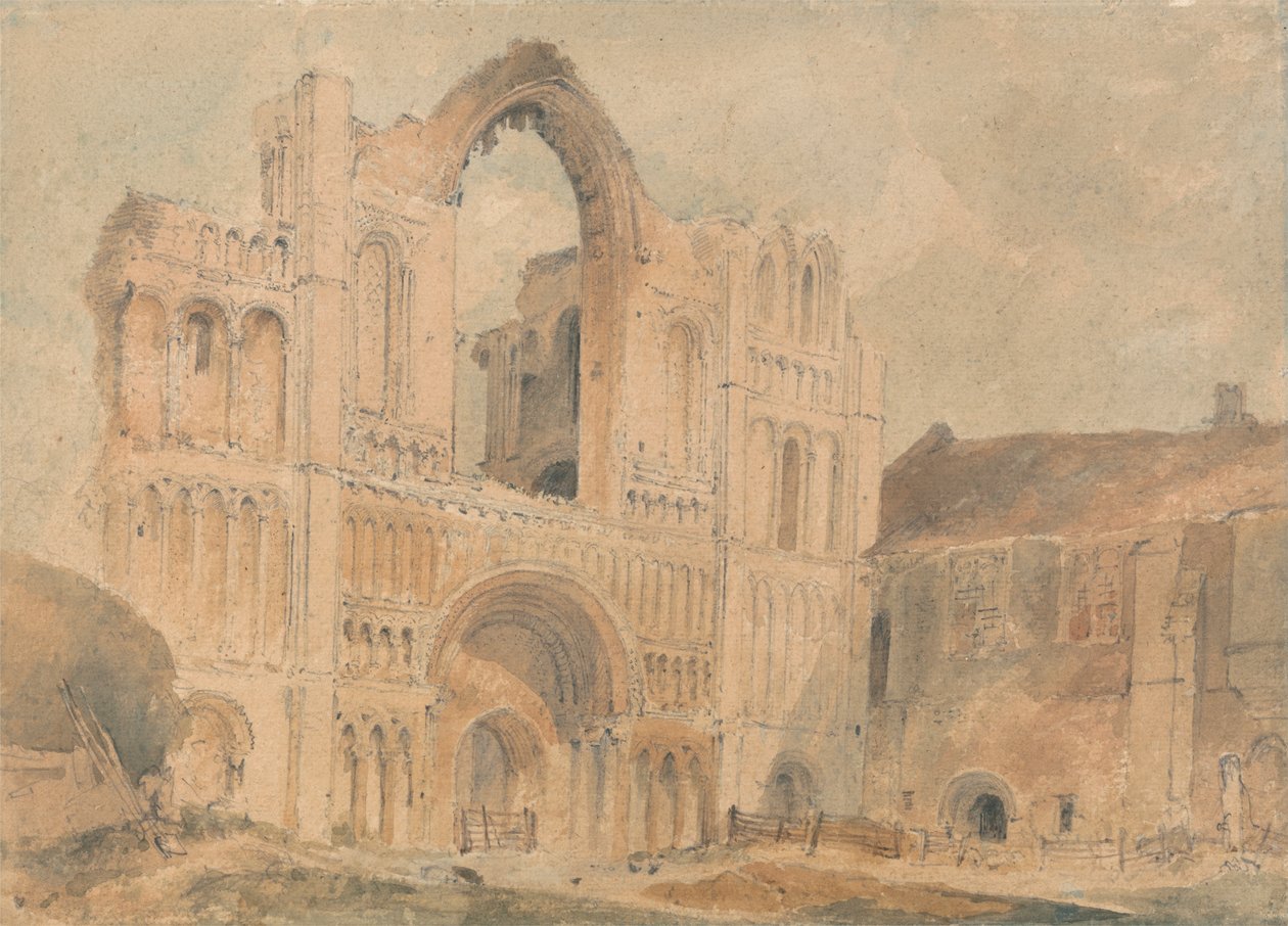 Castle Acre Priory、ノーフォーク、ウェスト フロント 作： ジョンセルコットマン