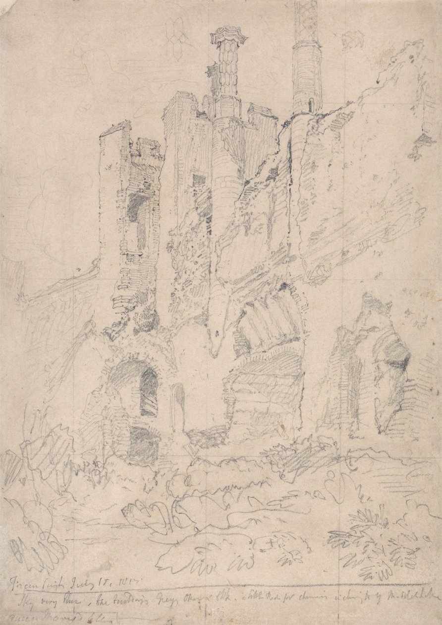 Castelo de Framlingham, Suffolk: parte do interior arruinado 作： ジョンセルコットマン